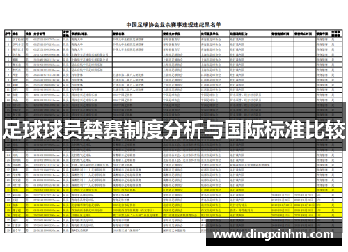足球球员禁赛制度分析与国际标准比较